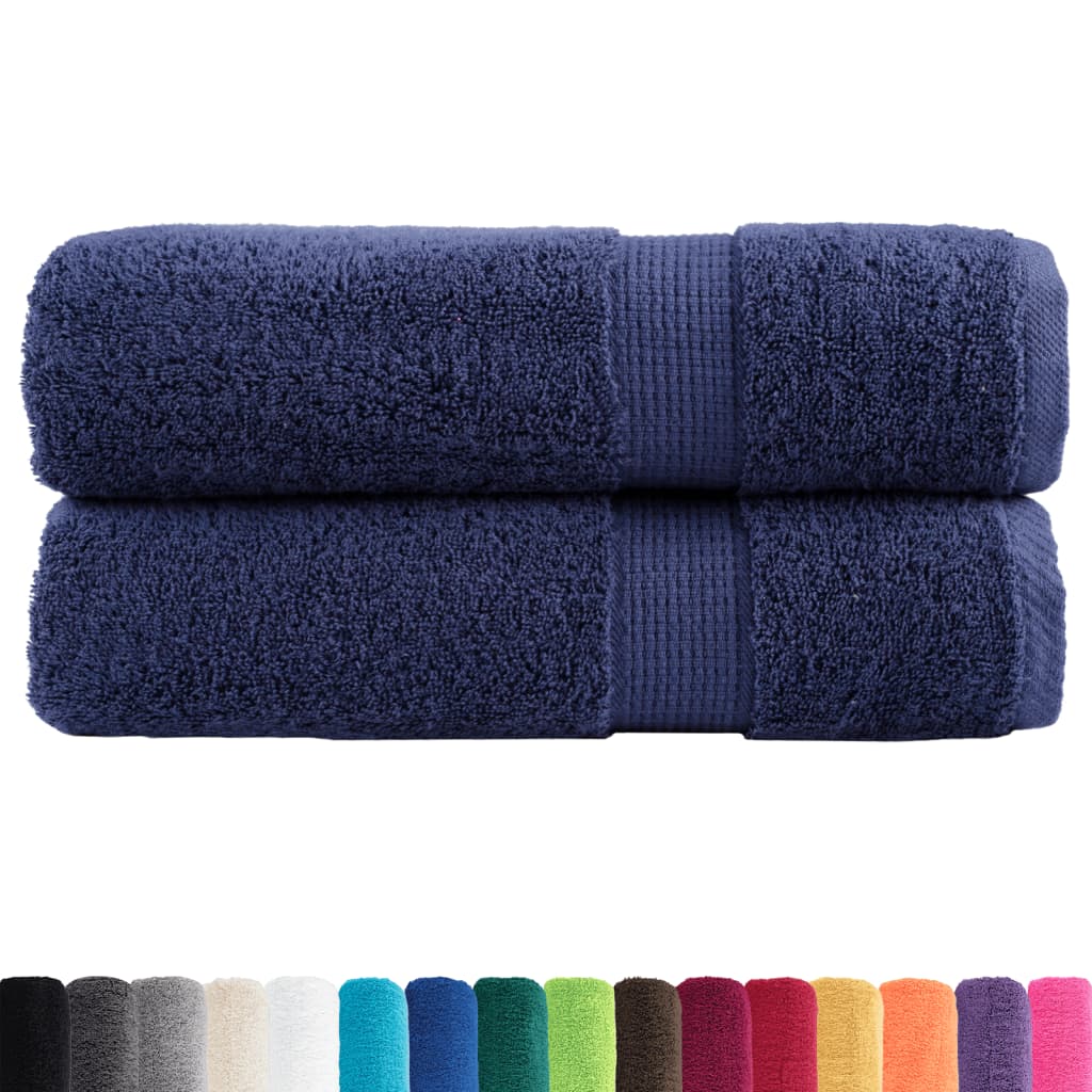 vidaXL Ręczniki premium, SOLUND, 2 szt., granatowe, 100x150 cm, 600 g/m²