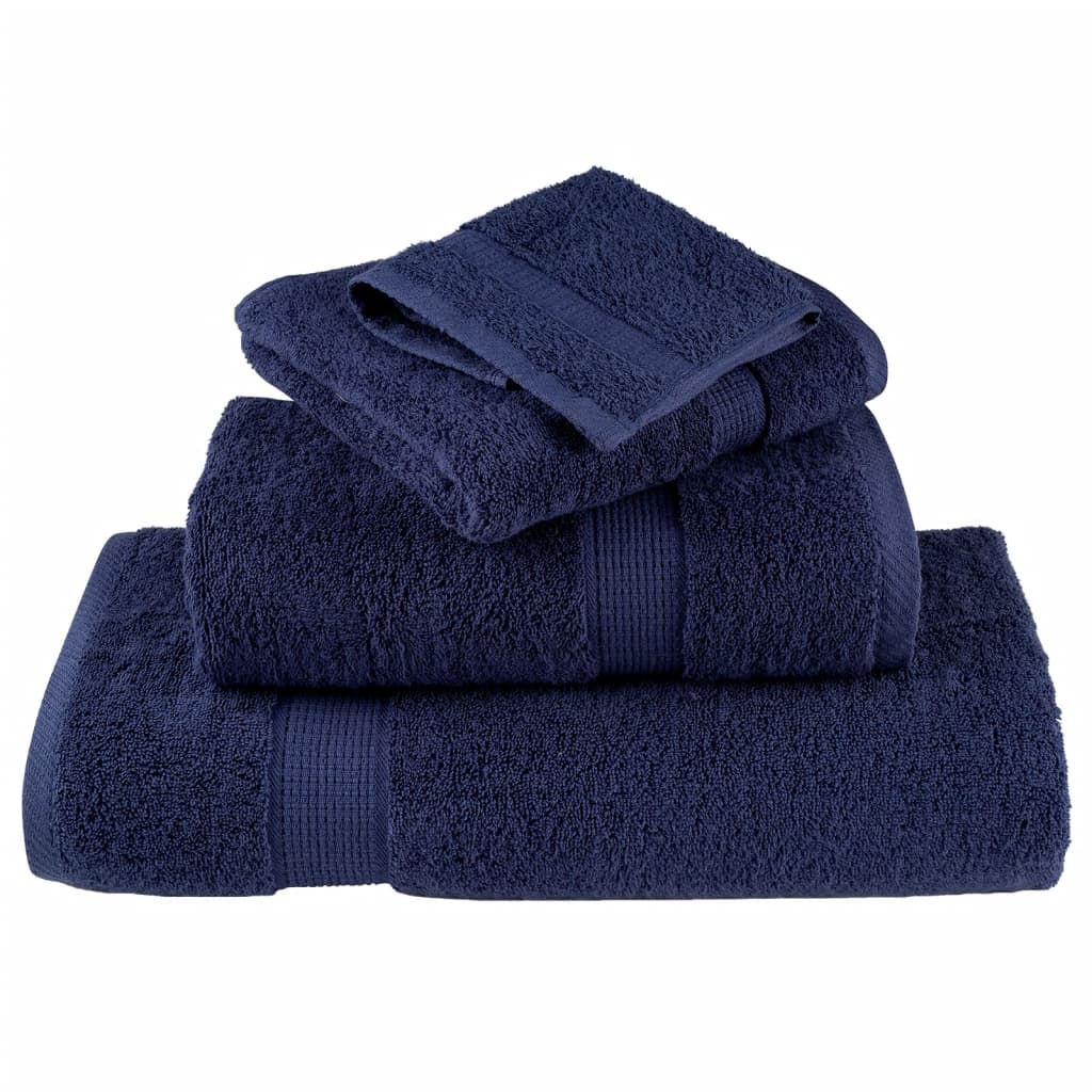vidaXL Ręczniki premium, SOLUND, 2 szt., granatowe, 100x150 cm, 600 g/m²