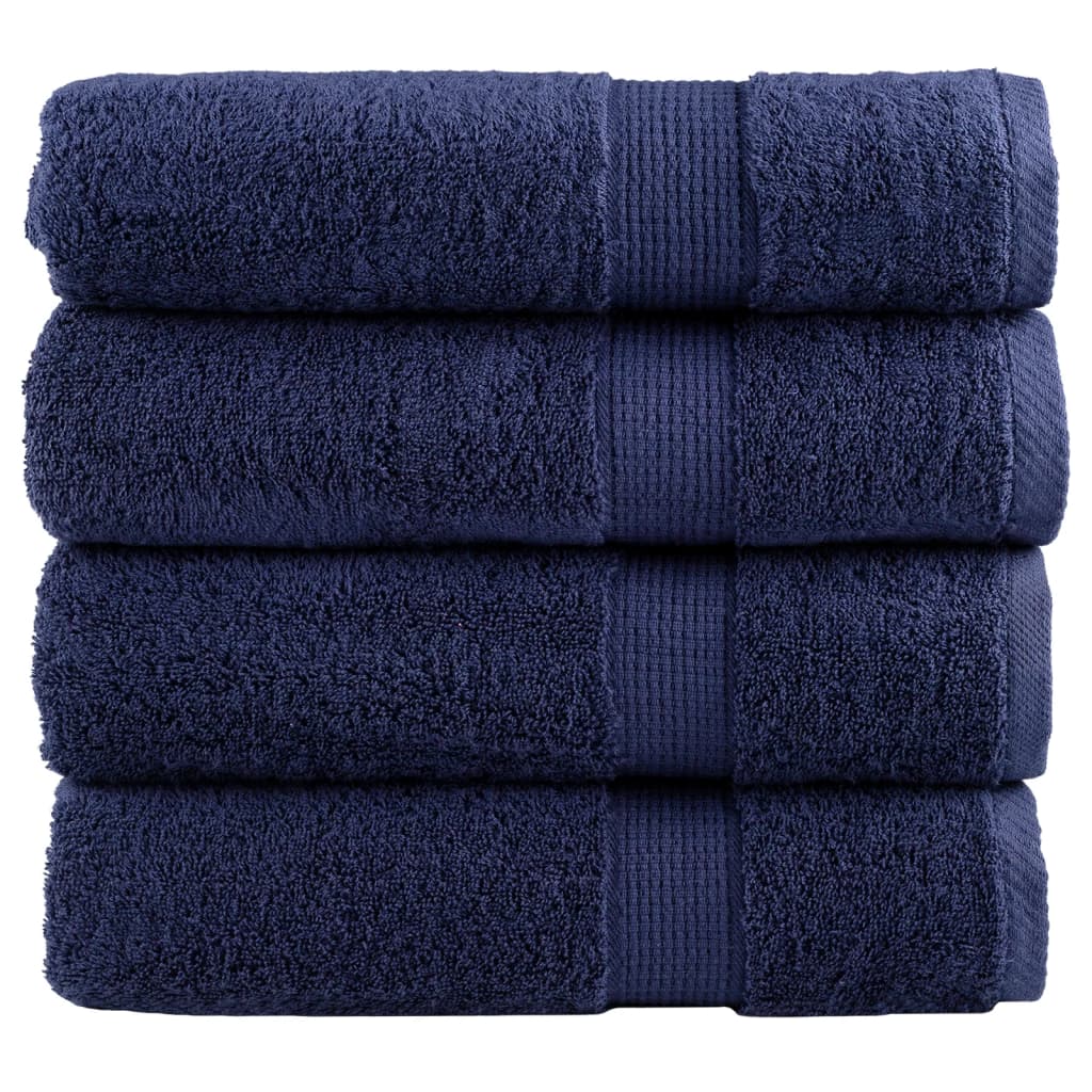 vidaXL Ręczniki premium, SOLUND, 4 szt., granatowe, 100x150 cm, 600 g/m²