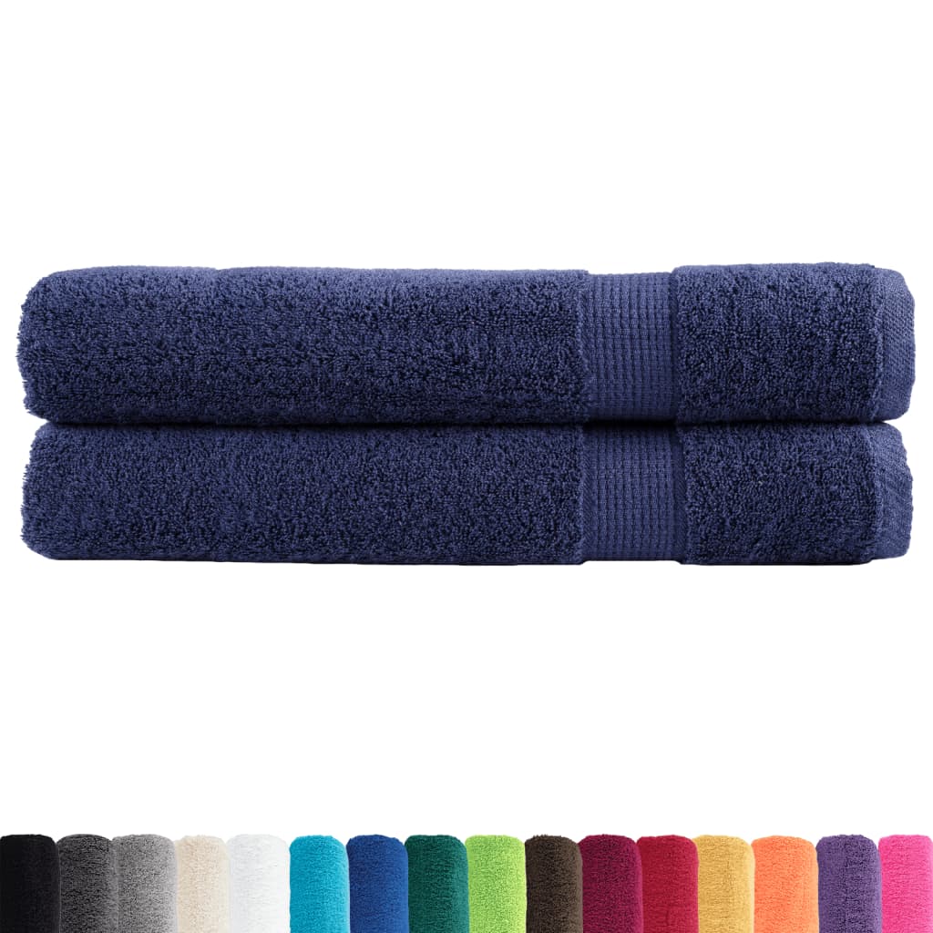 vidaXL Ręczniki premium, SOLUND, 2 szt., granatowe, 80x200 cm, 600 g/m²