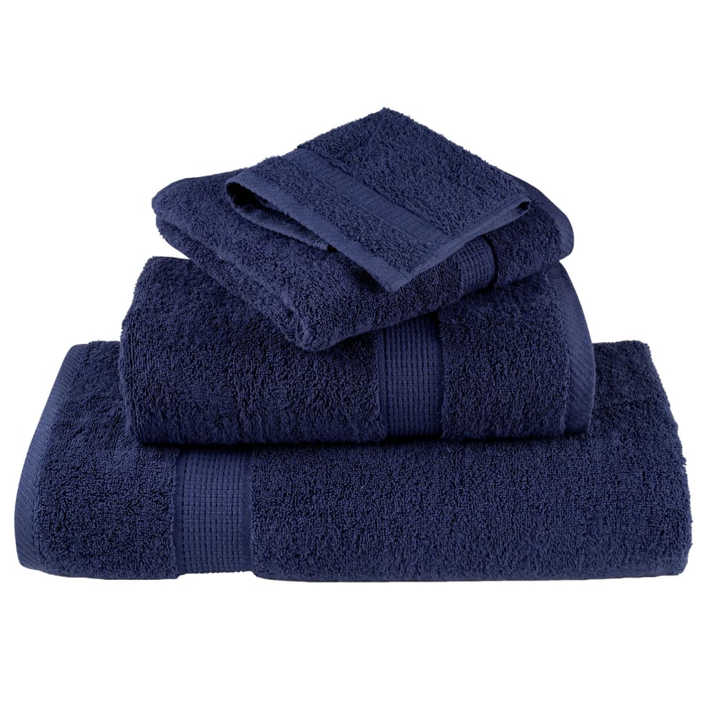 vidaXL Ręczniki premium, SOLUND, 2 szt., granatowe, 80x200 cm, 600 g/m²