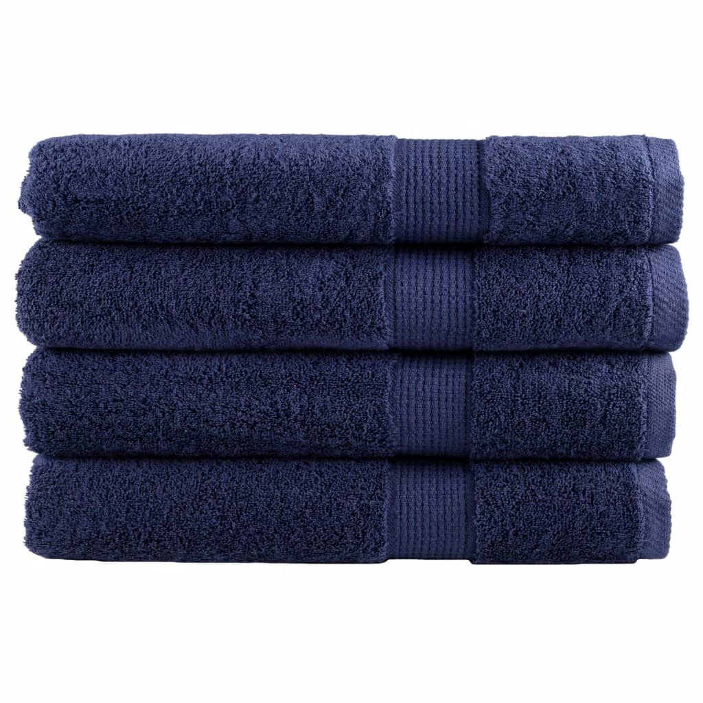 vidaXL Ręczniki premium, SOLUND, 4 szt., granatowe, 100x200 cm, 600 g/m²