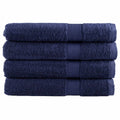 vidaXL Ręczniki premium, SOLUND, 4 szt., granatowe, 100x200 cm, 600 g/m²