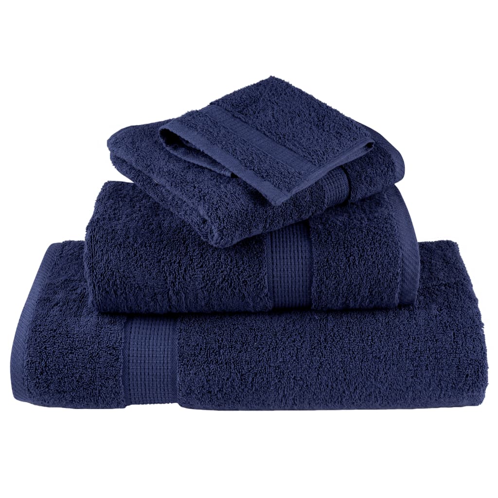 vidaXL Ręczniki premium, SOLUND, 4 szt., granatowe, 100x200 cm, 600 g/m²