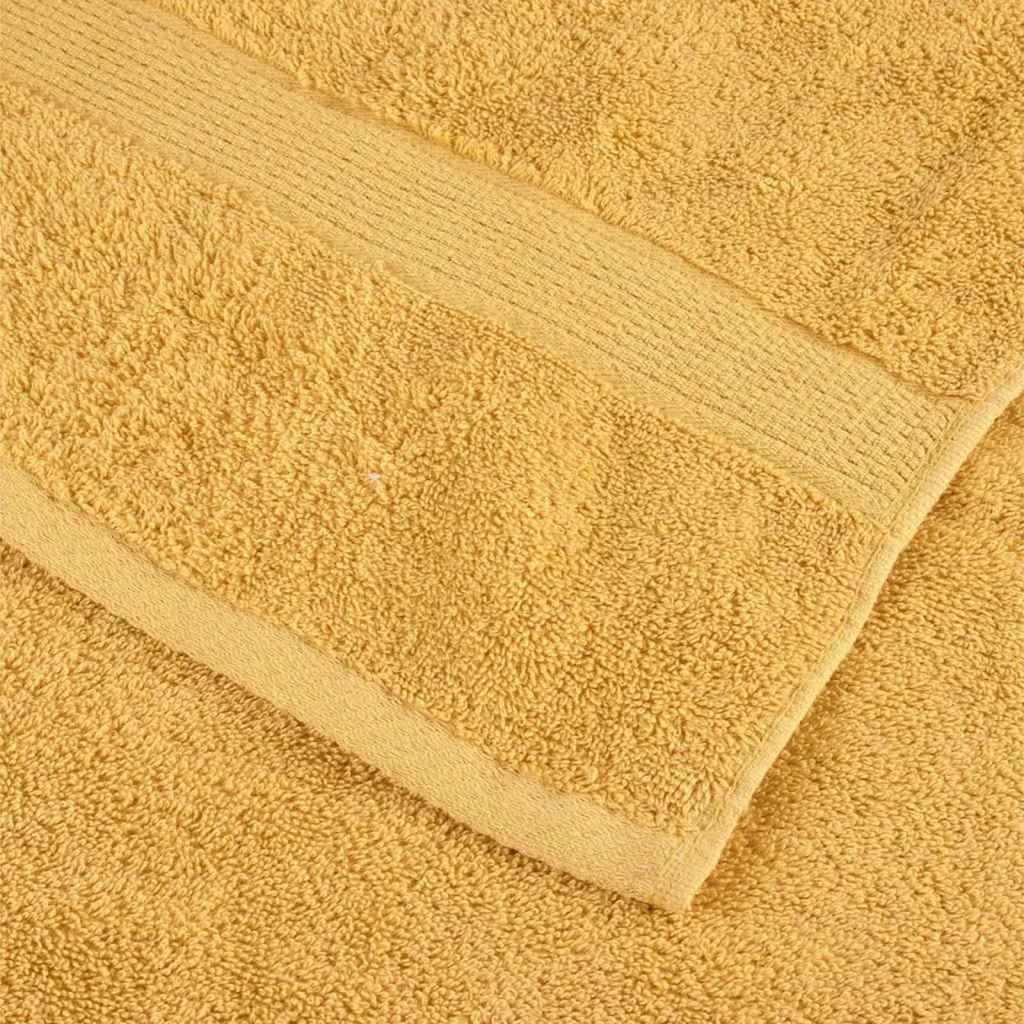 vidaXL Ręcznik Gościnny SOLUND 2 szt. złoty 15 x 21 cm 550 gsm