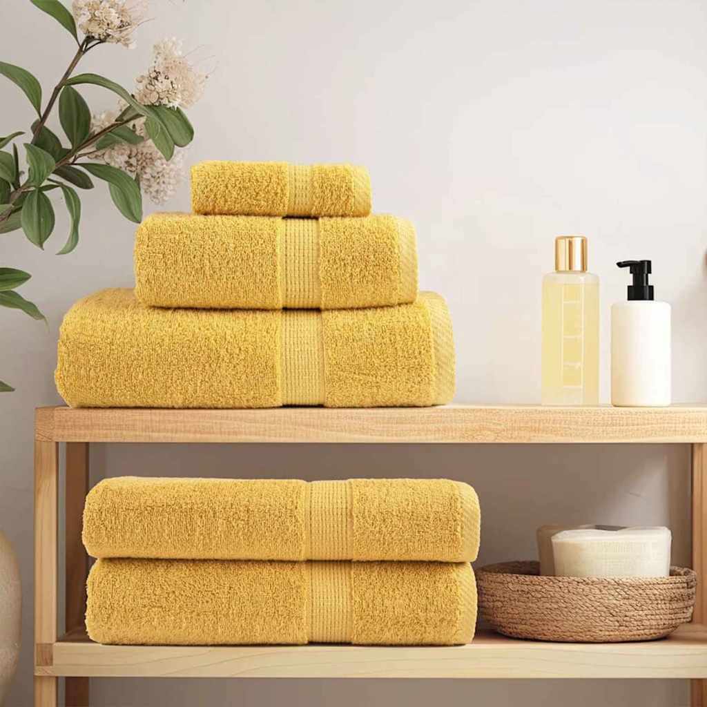 vidaXL Ręcznik Gościnny SOLUND 2 szt. złoty 15 x 21 cm 550 gsm