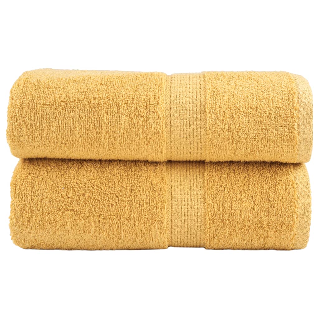 vidaXL Ręczniki toaletowe Premium, SOLUND 2 szt., złote, 30x30 cm, 600 g/m²