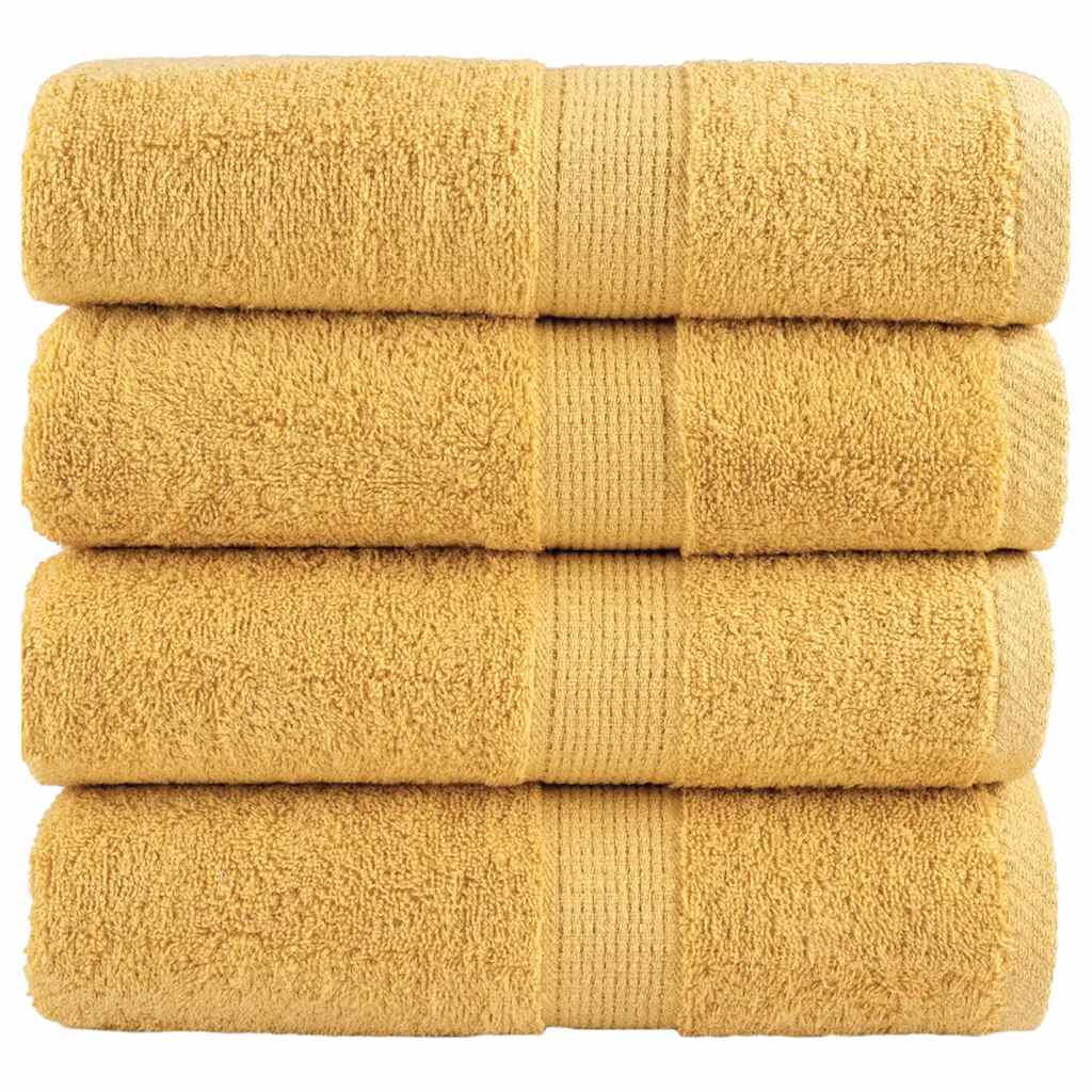 vidaXL Ręczniki toaletowe Premium, SOLUND 4 szt., złote, 30x30 cm, 600 g/m²