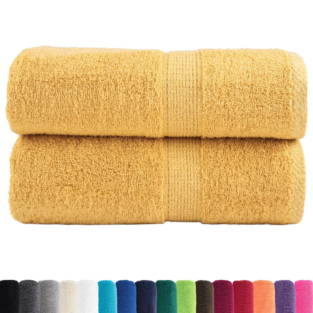 vidaXL Ręczniczki premium, SOLUND, 2 szt., złote, 30x50 cm, 600 g/m²