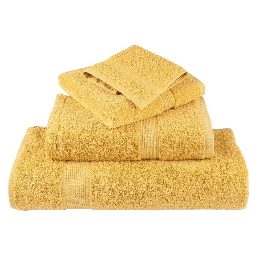 vidaXL Ręczniki premium, SOLUND, 2 szt., złote, 70x140 cm, 600 g/m²