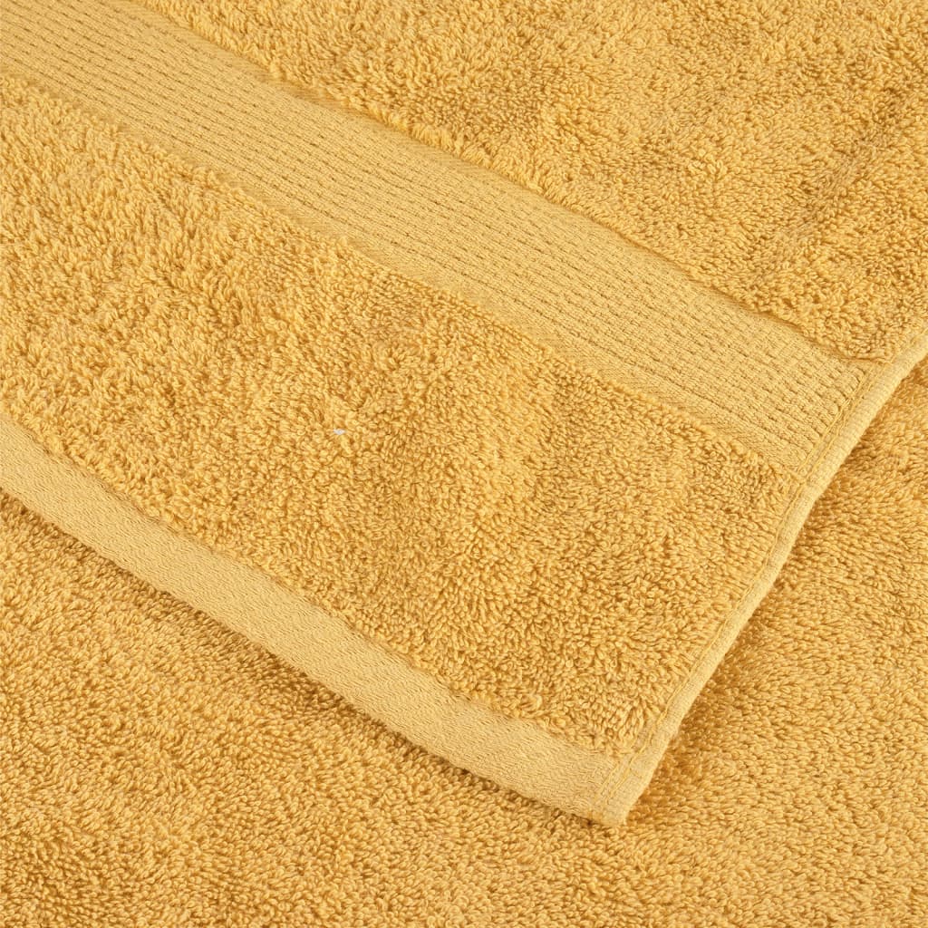 vidaXL Ręczniki premium, SOLUND, 2 szt., złote, 70x140 cm, 600 g/m²