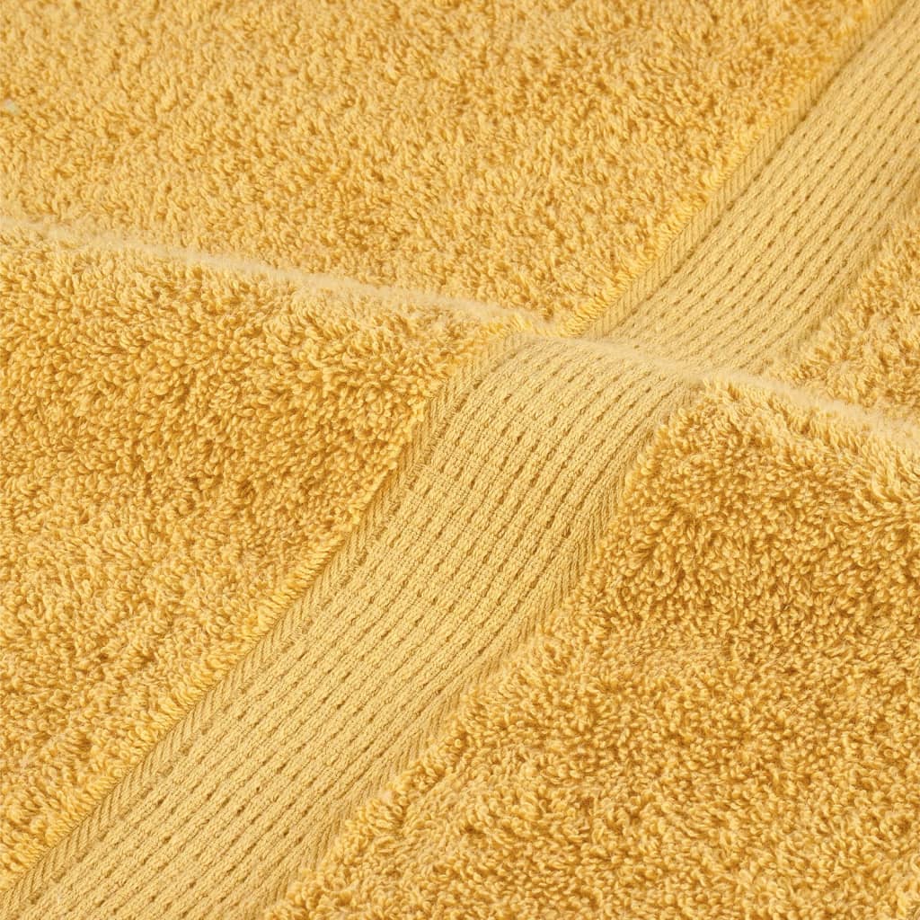 vidaXL Ręczniki premium, SOLUND, 2 szt., złote, 100x150 cm, 600 g/m²