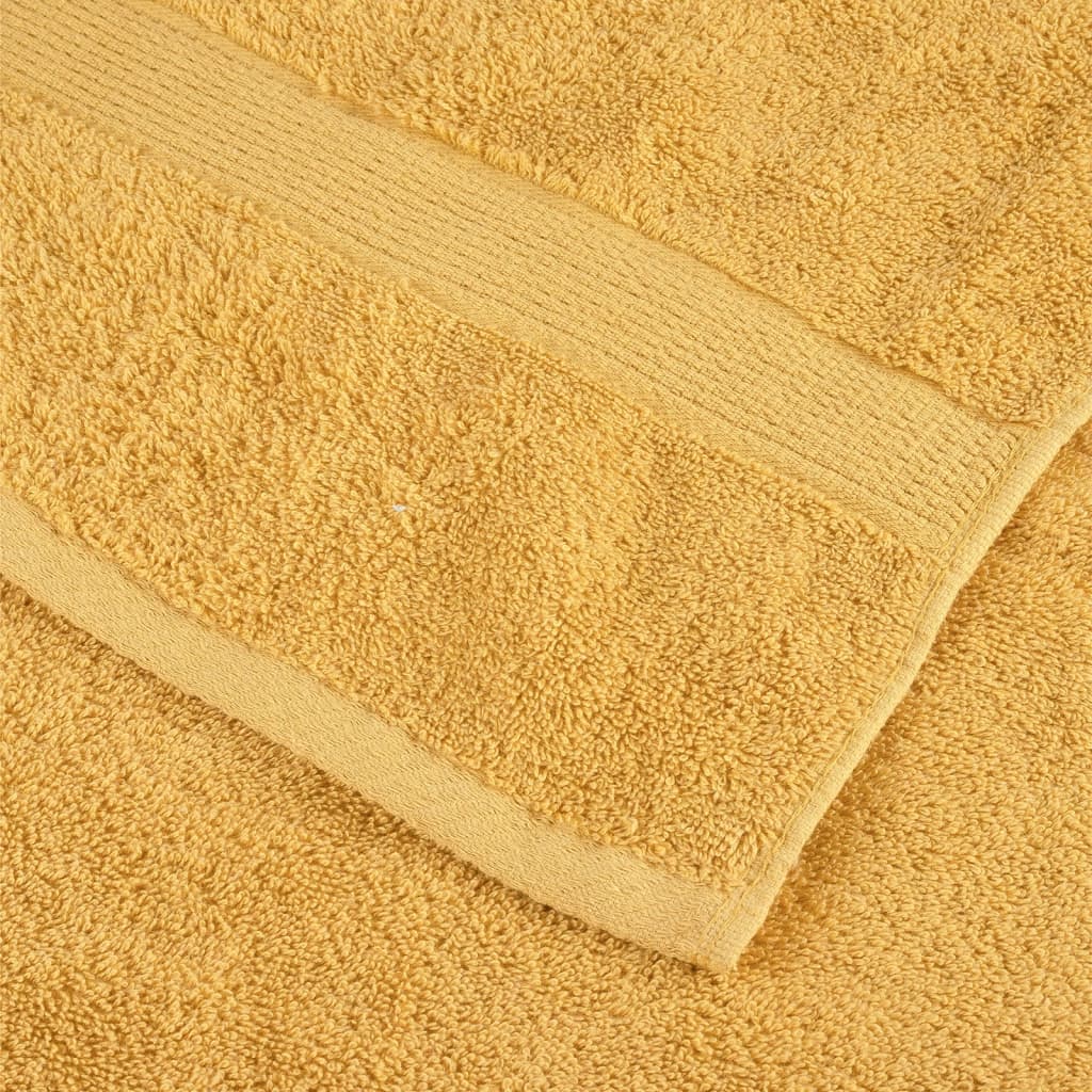 vidaXL Ręczniki premium, SOLUND, 4 szt., złote, 100x150 cm, 600 g/m²