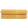 vidaXL Ręczniki premium, SOLUND, 2 szt., złote, 100x200 cm, 600 g/m²