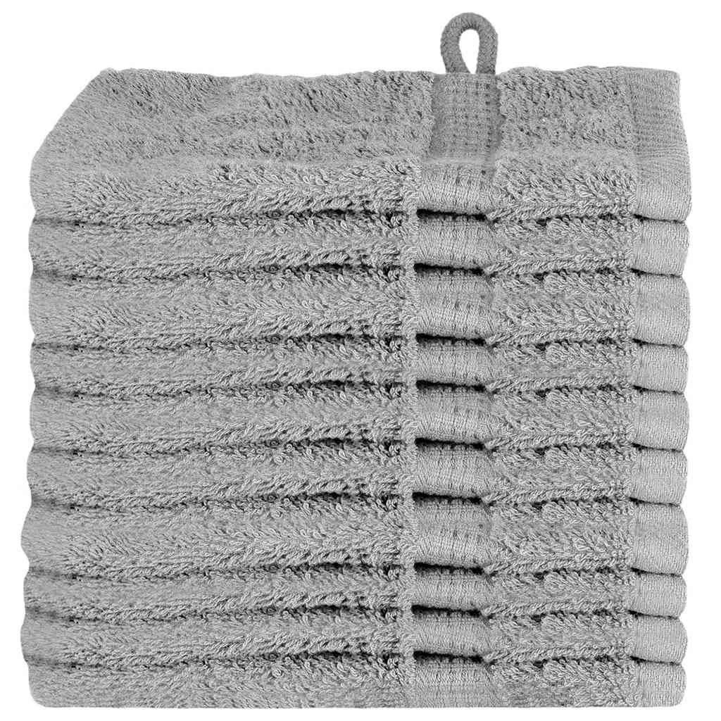 vidaXL Ręcznik Gościnny SOLUND 10 szt. Szary 15 x 21 cm 550 gsm