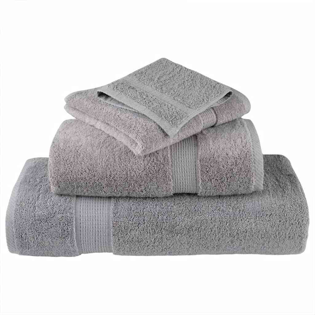 vidaXL Ręcznik Gościnny SOLUND 10 szt. Szary 15 x 21 cm 550 gsm