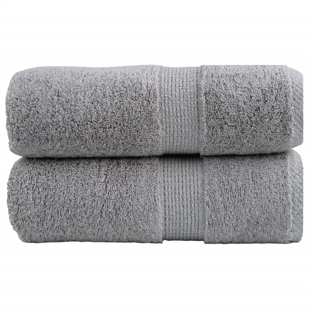 vidaXL Ręczniki toaletowe Premium, SOLUND 2 szt. Szare 30x30cm 600 g/m²