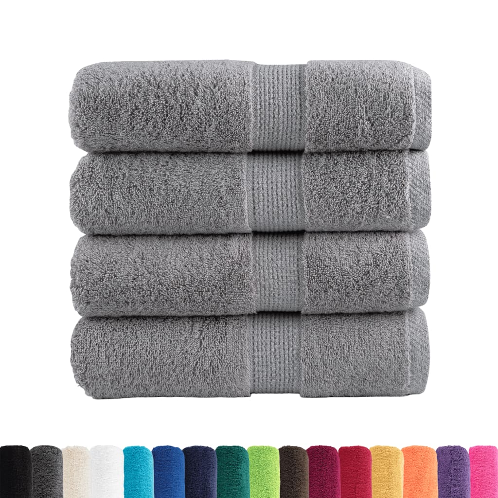 vidaXL Ręczniki toaletowe Premium, SOLUND 4 szt. Szare 30x30cm 600 g/m²
