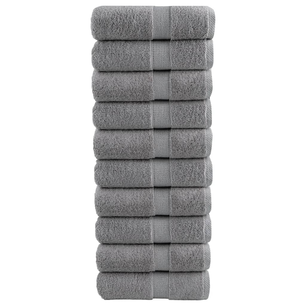 vidaXL Ręczniki toaletowe Premium, SOLUND 10 szt. Szare 30x30cm 600 g/m²