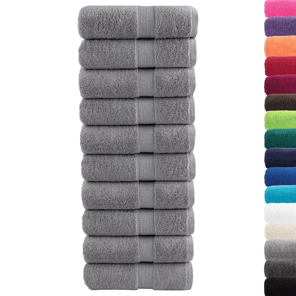 vidaXL Ręczniki toaletowe Premium, SOLUND 10 szt. Szare 30x30cm 600 g/m²