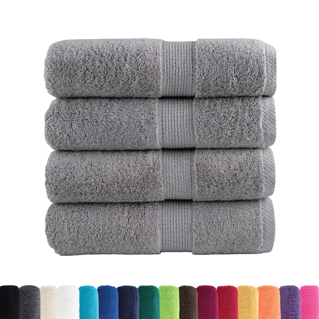 vidaXL Ręczniczki premium, SOLUND, 4 szt., szare, 30x50 cm, 600 g/m²