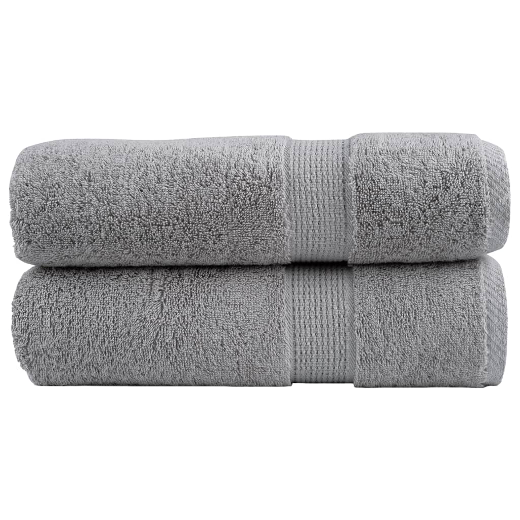 vidaXL Ręczniki premium, SOLUND, 2 szt., szare, 50x100 cm, 600 g/m²