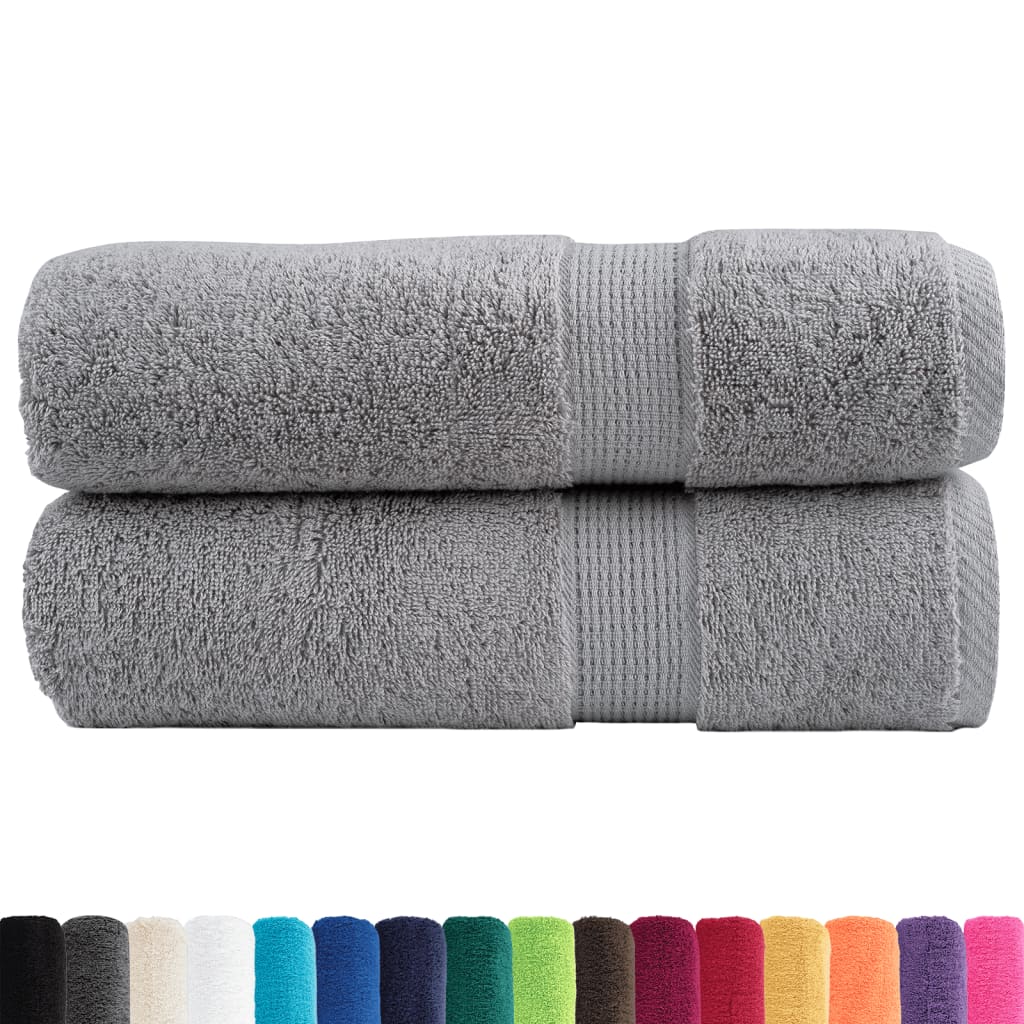 vidaXL Ręczniki premium, SOLUND, 2 szt., szare, 50x100 cm, 600 g/m²
