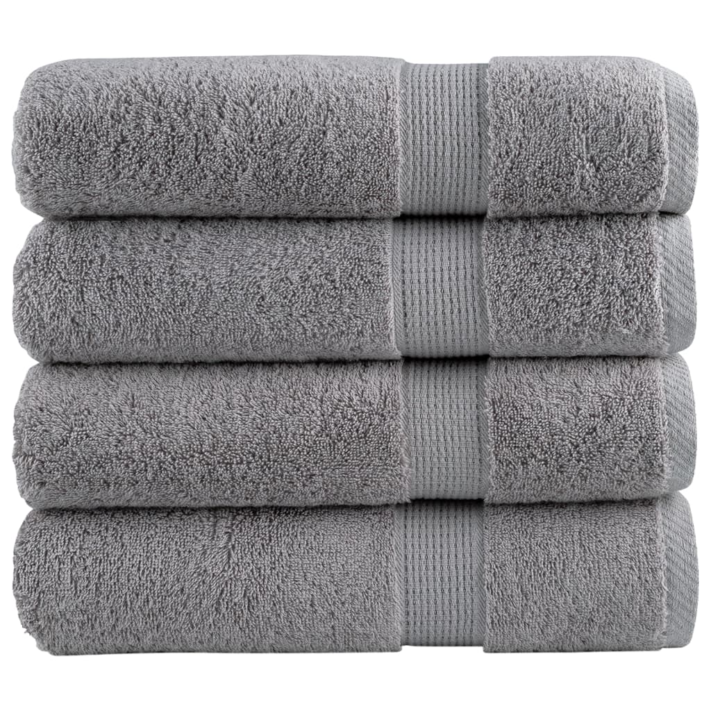 vidaXL Ręczniki premium, SOLUND, 4 szt., szare, 50x100 cm, 600 g/m²