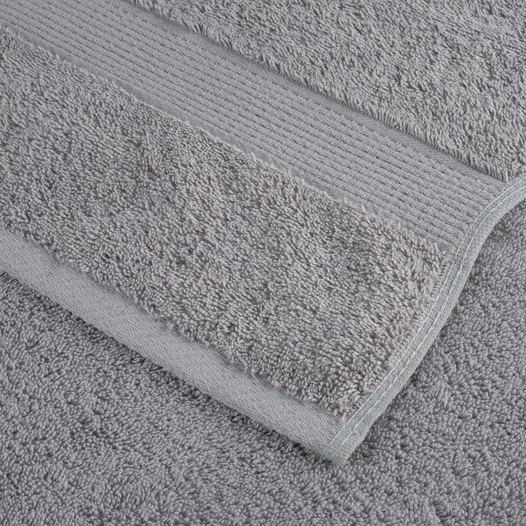 vidaXL Ręczniki premium, SOLUND, 10 szt., szare, 50x100 cm, 600 g/m²