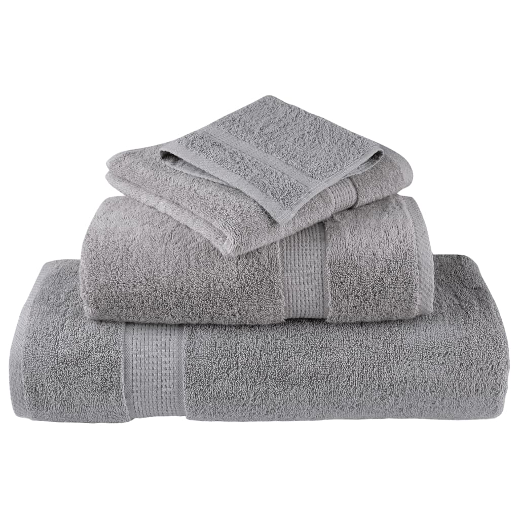 vidaXL Ręczniki premium, SOLUND, 2 szt., szare, 70x140 cm, 600 g/m²