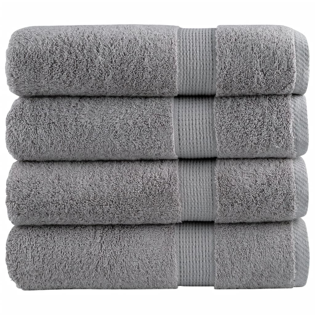 vidaXL Ręczniki premium, SOLUND, 4 szt., szare, 70x140 cm, 600 g/m²