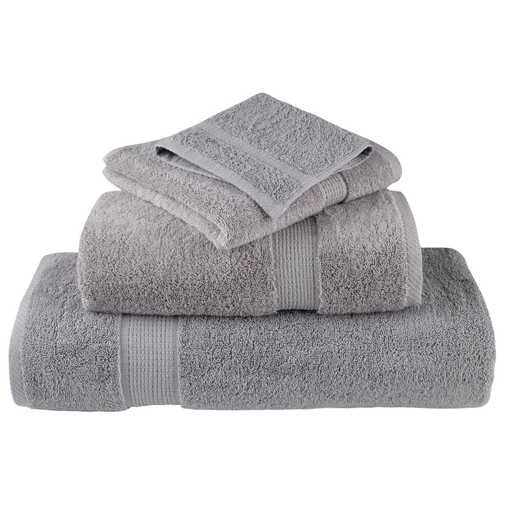 vidaXL Ręczniki premium, SOLUND, 4 szt., szare, 70x140 cm, 600 g/m²