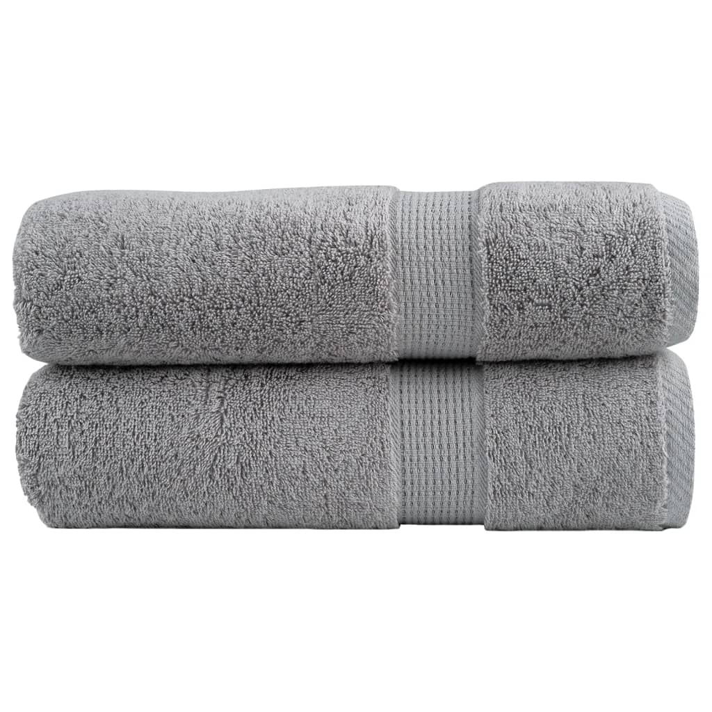 vidaXL Ręczniki premium, SOLUND, 2 szt., szare, 100x150 cm, 600 g/m²