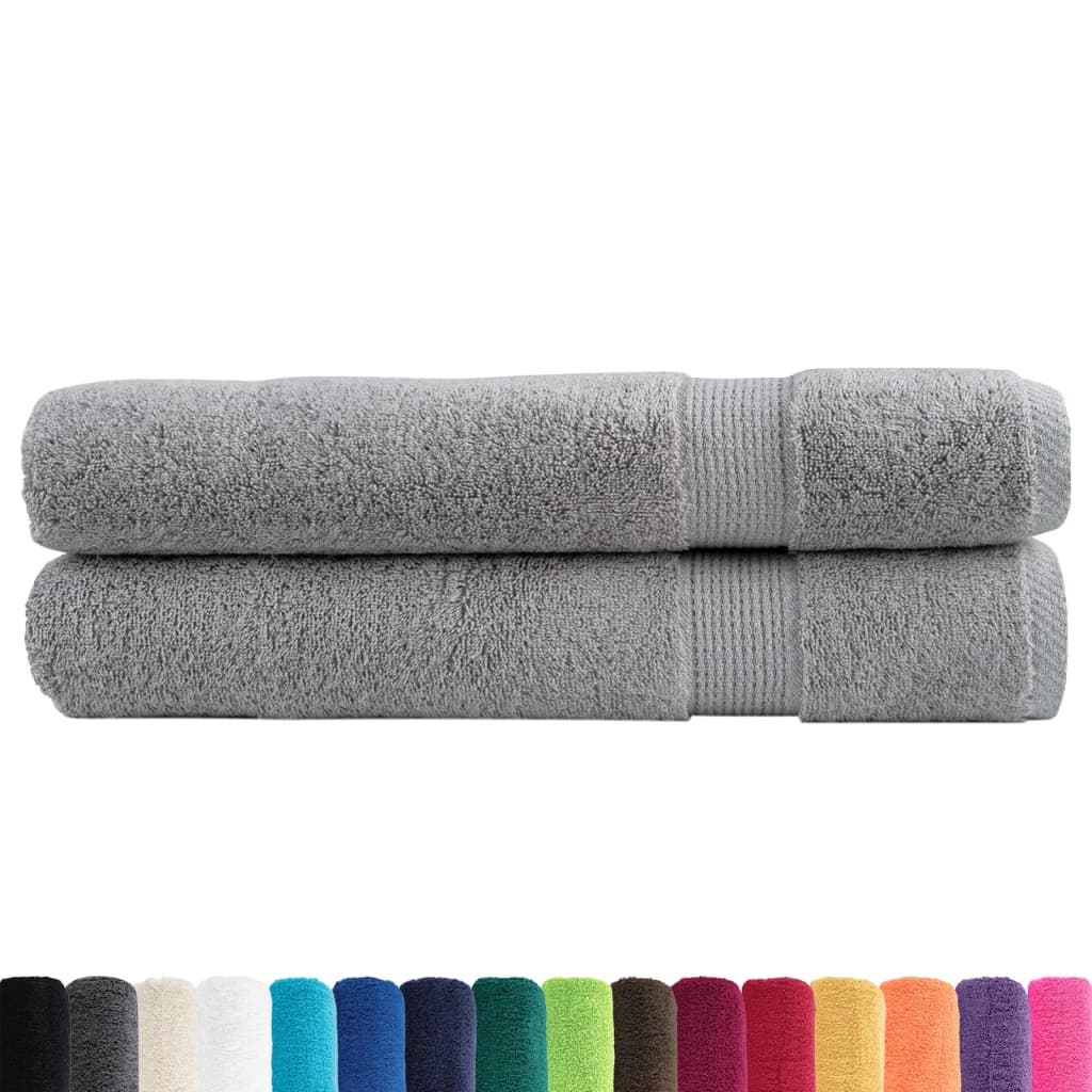 vidaXL Ręczniki premium, SOLUND, 2 szt., szare, 80x200 cm, 600 g/m²