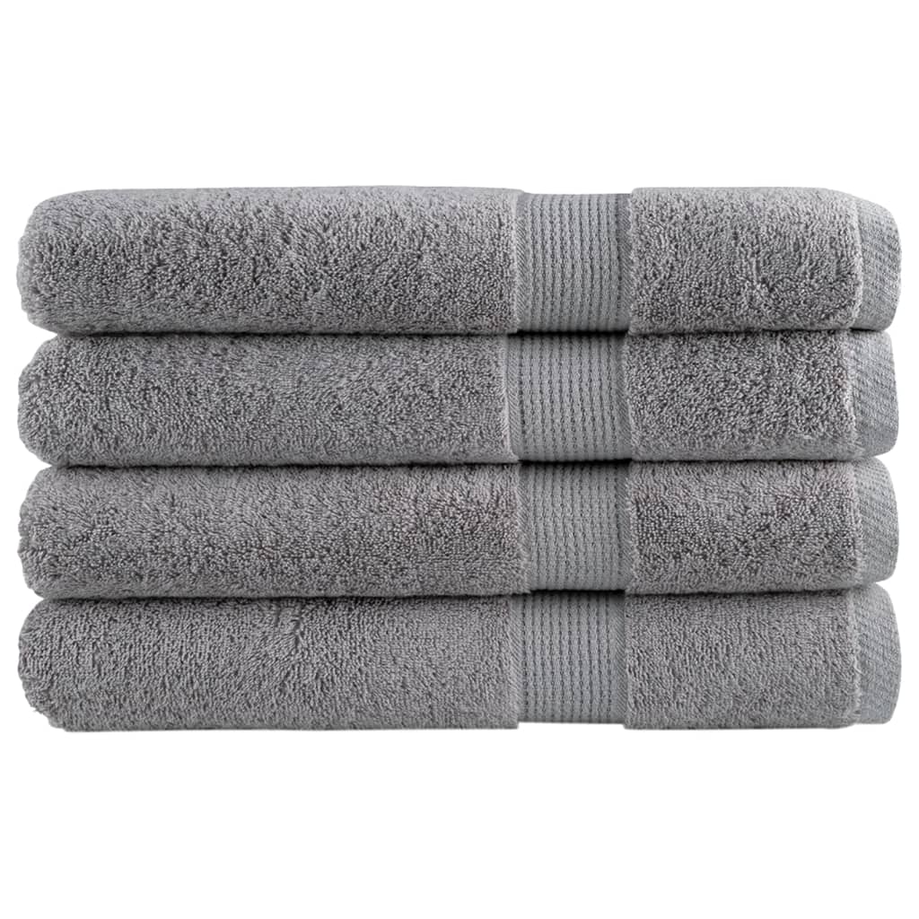 vidaXL Ręczniki premium, SOLUND, 4 szt., szare, 80x200 cm, 600 g/m²