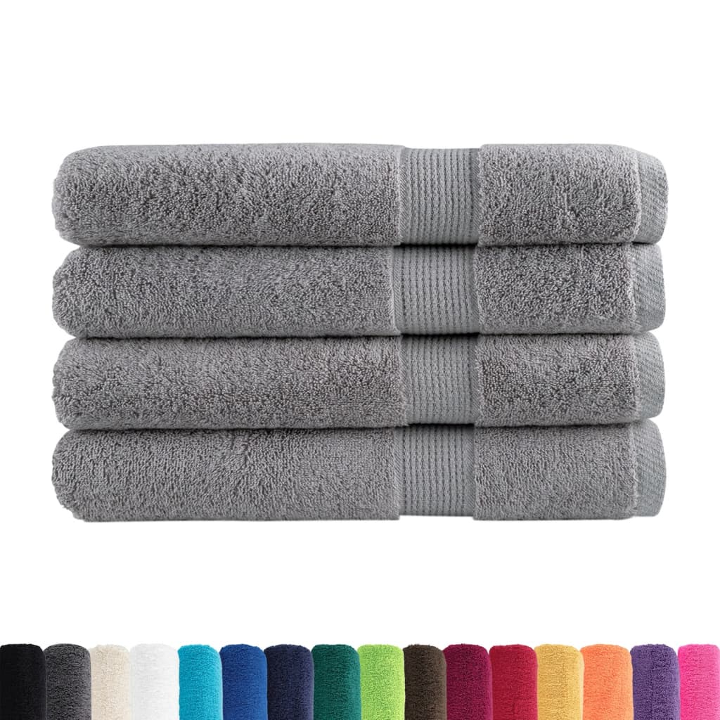 vidaXL Ręczniki premium, SOLUND, 4 szt., szare, 80x200 cm, 600 g/m²