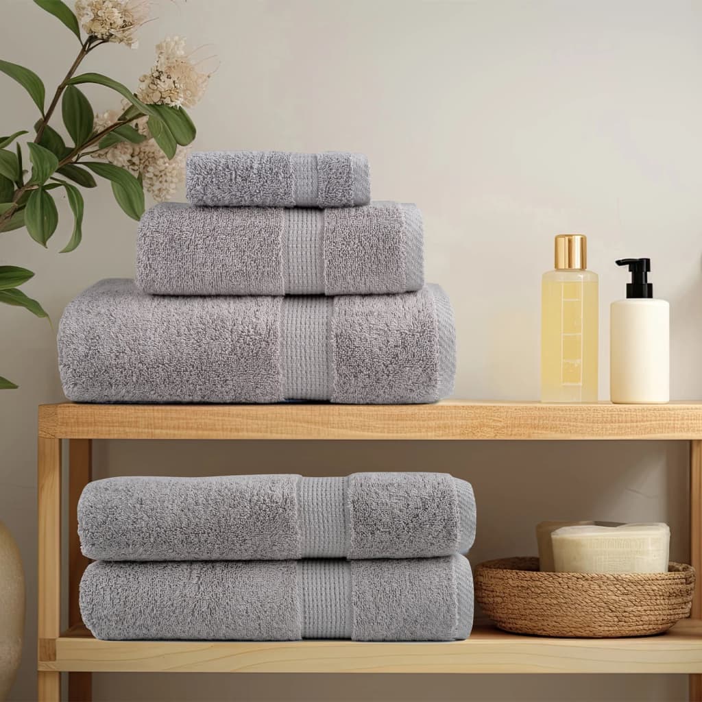 vidaXL Ręczniki premium, SOLUND, 4 szt., szare, 80x200 cm, 600 g/m²