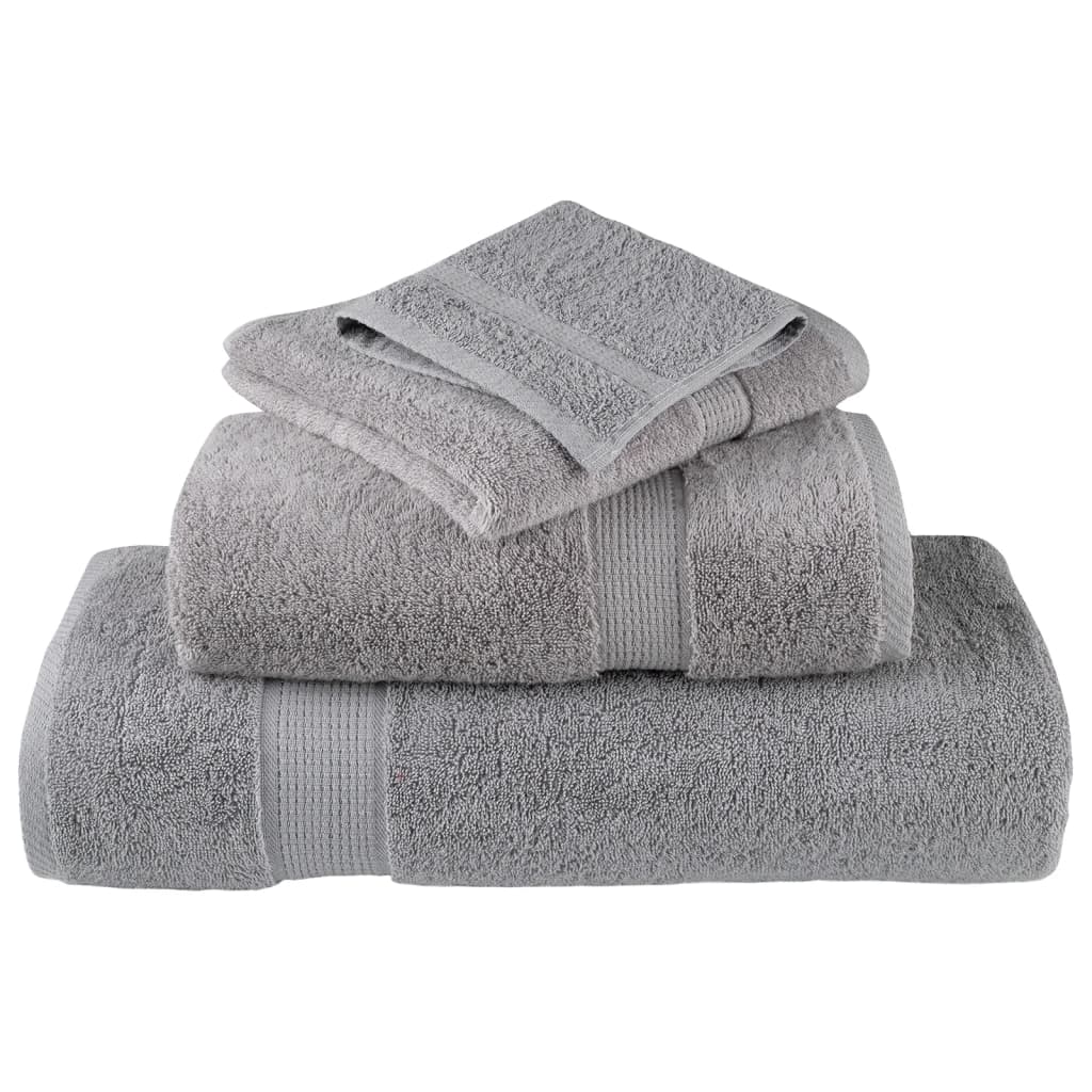 vidaXL Ręczniki premium, SOLUND, 4 szt., szare, 80x200 cm, 600 g/m²