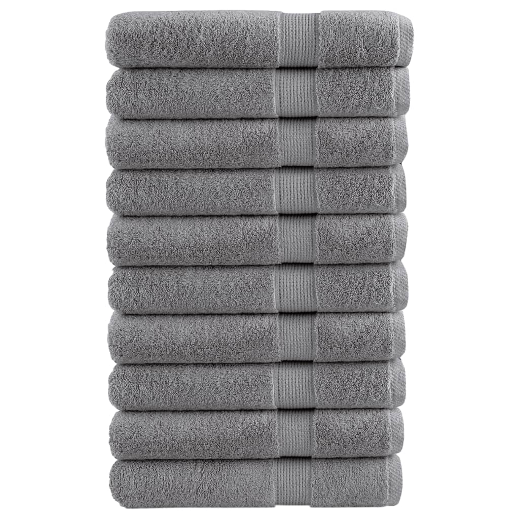 vidaXL Ręczniki premium, SOLUND, 10 szt., szare, 80x200 cm, 600 g/m²