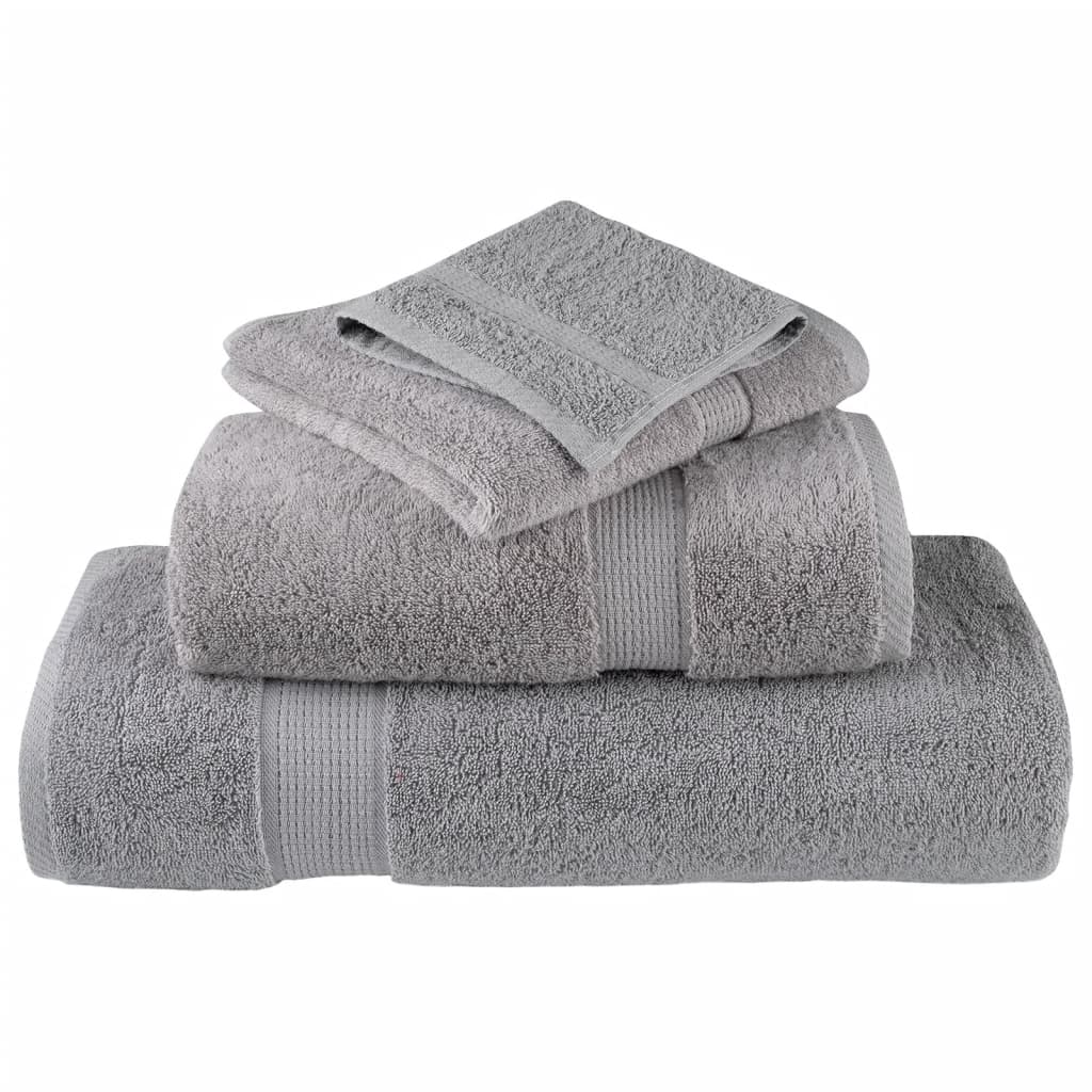 vidaXL Ręczniki premium, SOLUND, 10 szt., szare, 80x200 cm, 600 g/m²