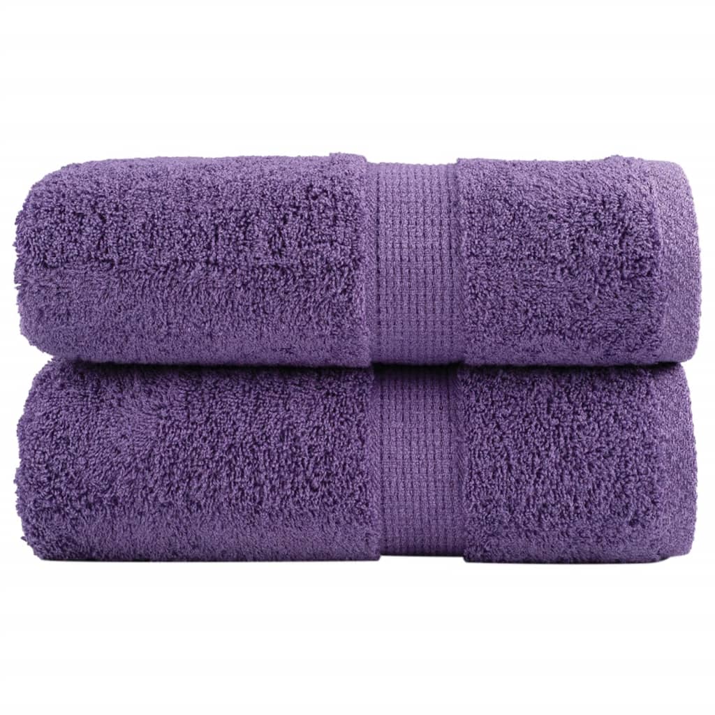 vidaXL Ręczniki myjące Premium SOLUND 2 szt. Fioletowe 30x30 cm 600 gsm