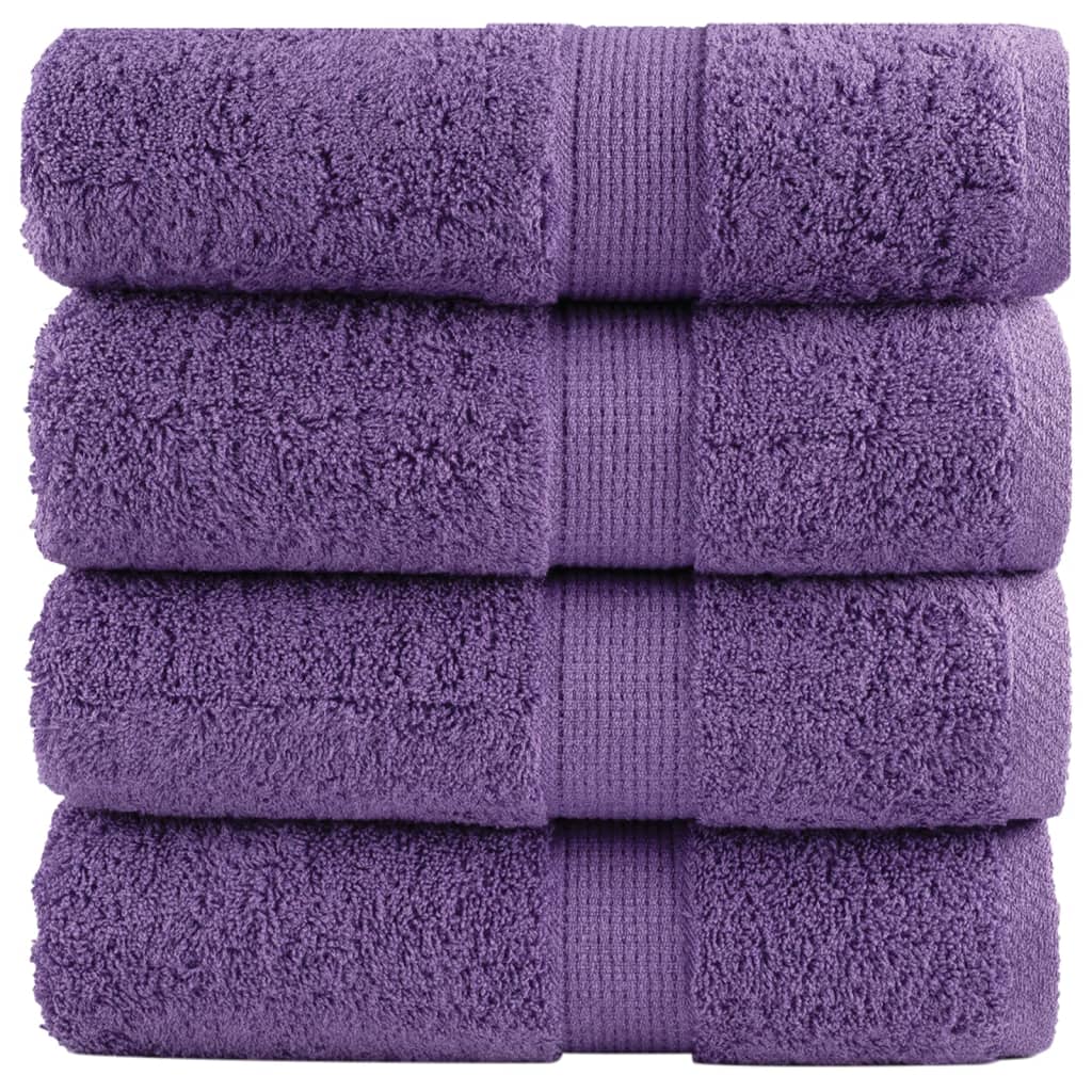 vidaXL Ręczniki myjące Premium SOLUND 4 szt. Fioletowe 30x30 cm 600 gsm