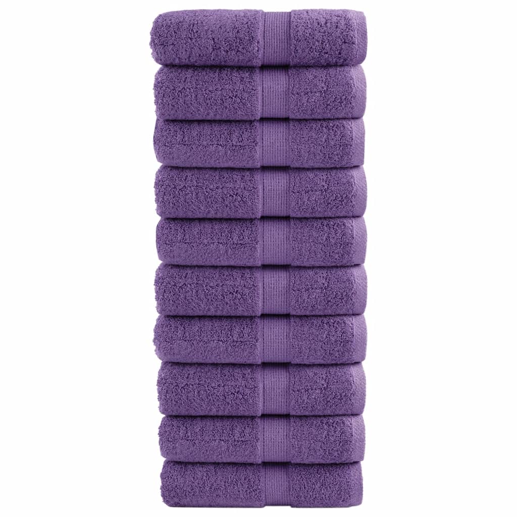 vidaXL Ręczniczki premium SOLUND, 10 szt., fioletowe, 30x50 cm
