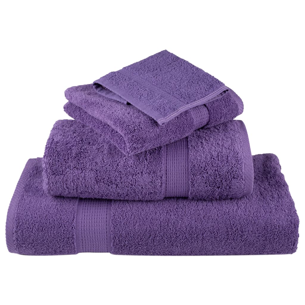 vidaXL Ręczniki premium SOLUND 4 szt., fioletowe, 50x100 cm, 600 g/cm²