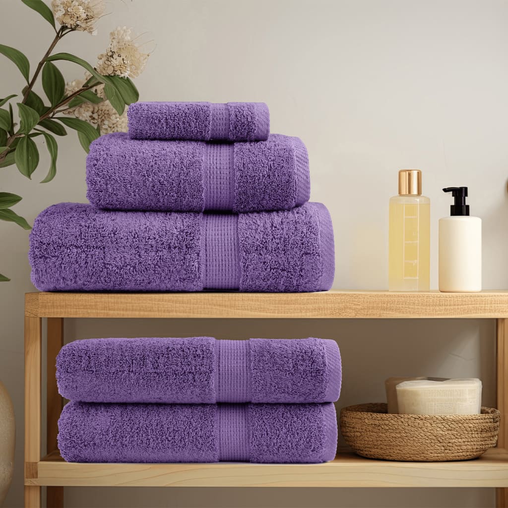 vidaXL Ręczniki premium SOLUND 2 szt., fioletowe, 70x140 cm, 600 g/cm²