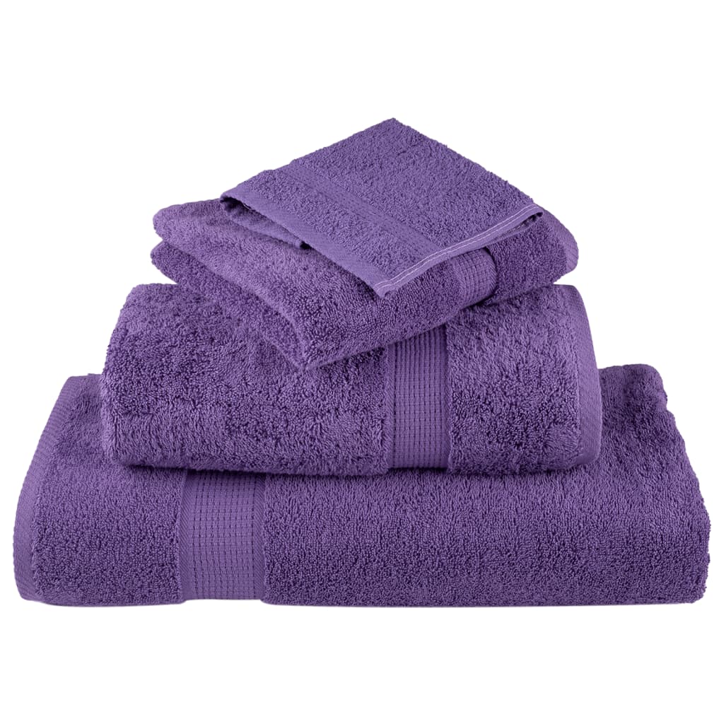 vidaXL Ręczniki premium SOLUND 2 szt., fioletowe, 70x140 cm, 600 g/cm²
