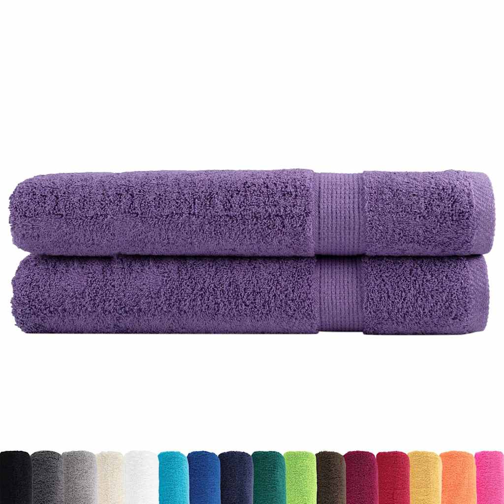 vidaXL Ręczniki premium SOLUND 2 szt., fioletowe, 80x200 cm, 600 g/cm²