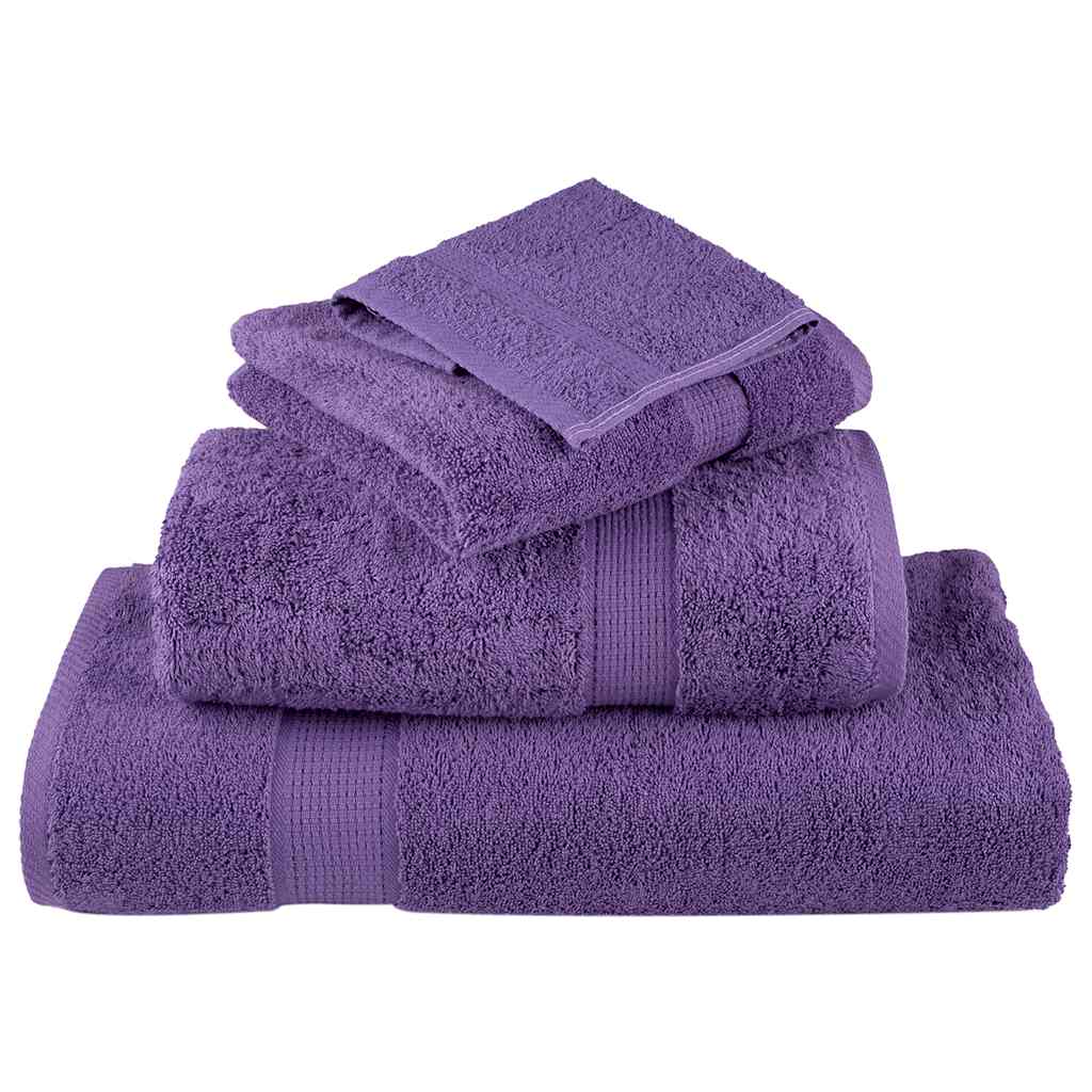 vidaXL Ręczniki premium SOLUND 2 szt., fioletowe, 80x200 cm, 600 g/cm²