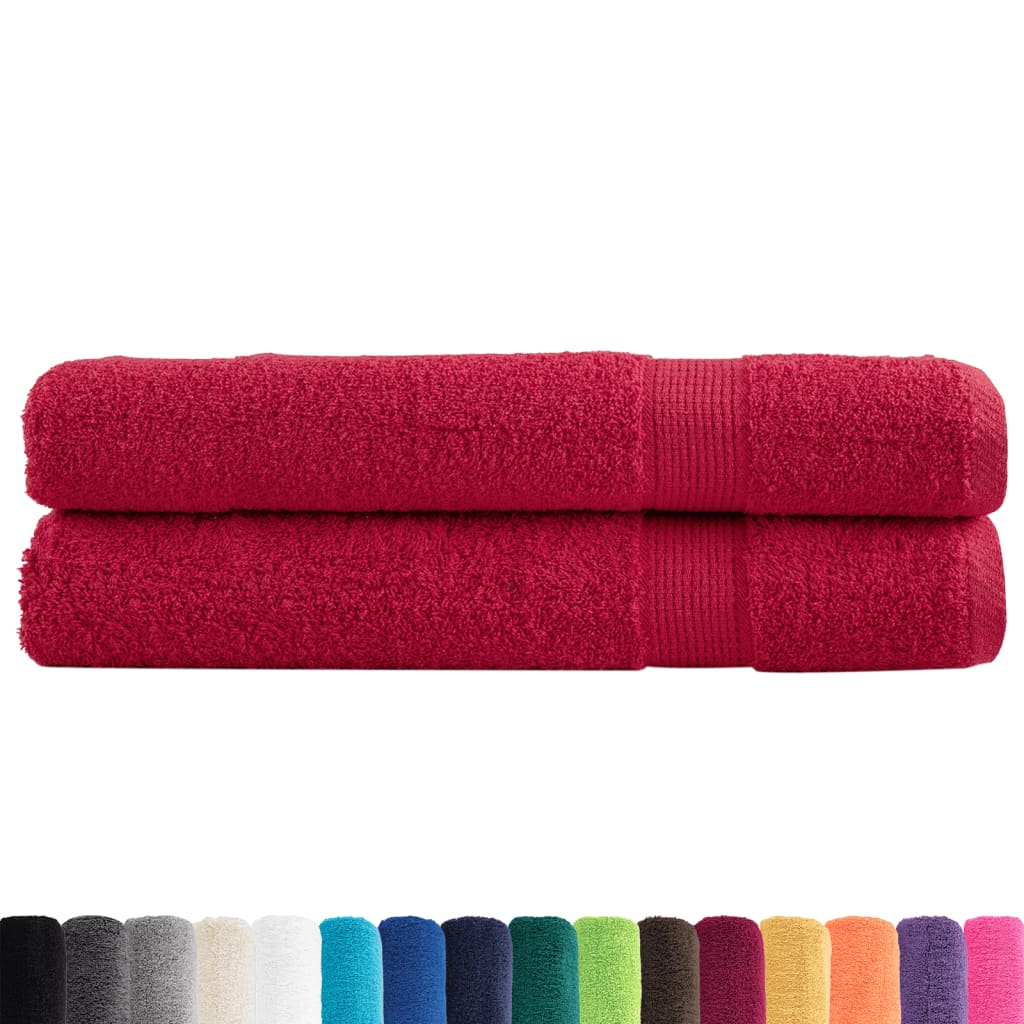 vidaXL Ręczniki premium SOLUND, 2 szt., czerwone, 80x200 cm, 600 g/cm²