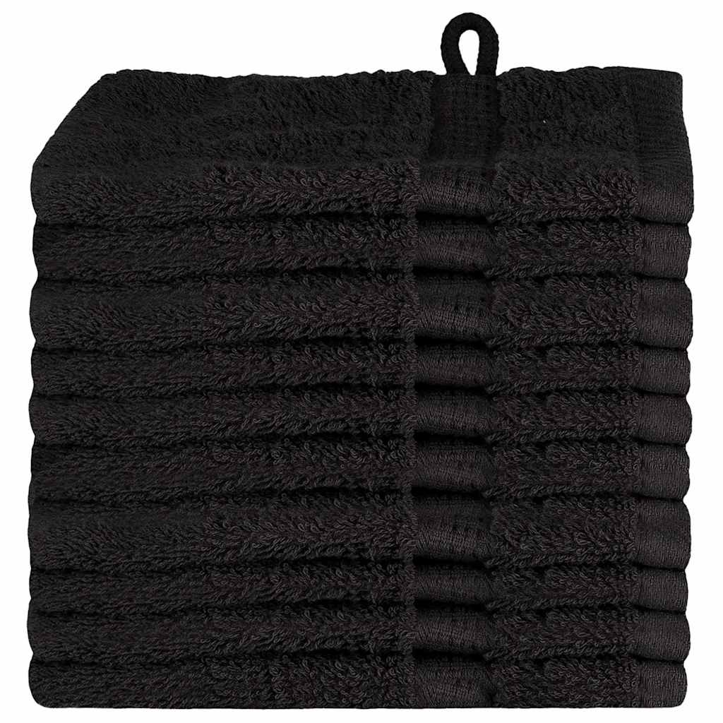 vidaXL Ręcznik Gościnny SOLUND 10 szt. Czarny 15 x 21 cm 550 gsm